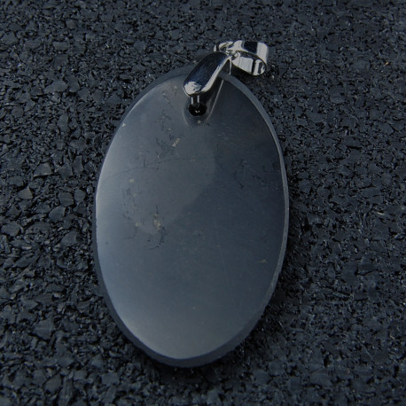 Shungiet / Shungite hanger-ovaal