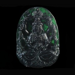 Kwan Yin jade amulet-hanger